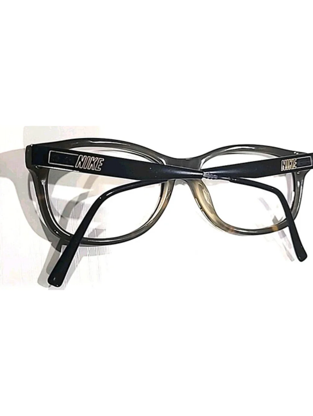 NIKE 7207 001 Black Tortoise Fade Oval Eyeglasses 52-17 140 Read
